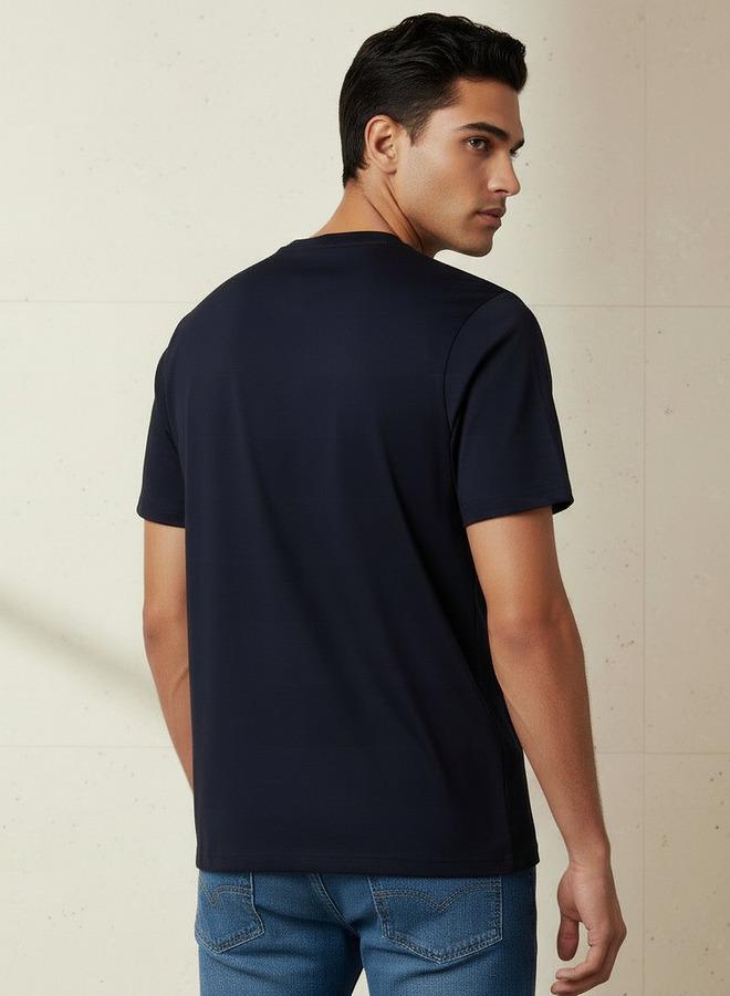 Emperor Men Regular Fit Crew Neck Short Sleeve Badge Accent T-shirt - Image 3